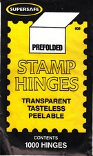 1 UNOPENED PACK OF SUPERSAFE STAMP HINGES 1000 FOLDED LOWEST PRICE ON EBAY