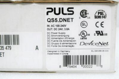 NEW PULS DIMENSION QS5.DNET POWER SUPPLY 24VDC, 3.8A, 100-240V