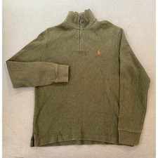 Vintage Polo Ralph Lauren Green Quarter Zip Pullover Sweater Size S