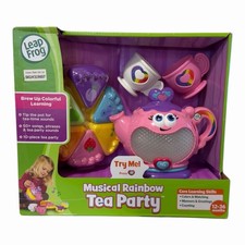 LeapFrog Musical Rainbow Tea Party Teapot Tea Set 50 Phrases Light  Sounds NEW