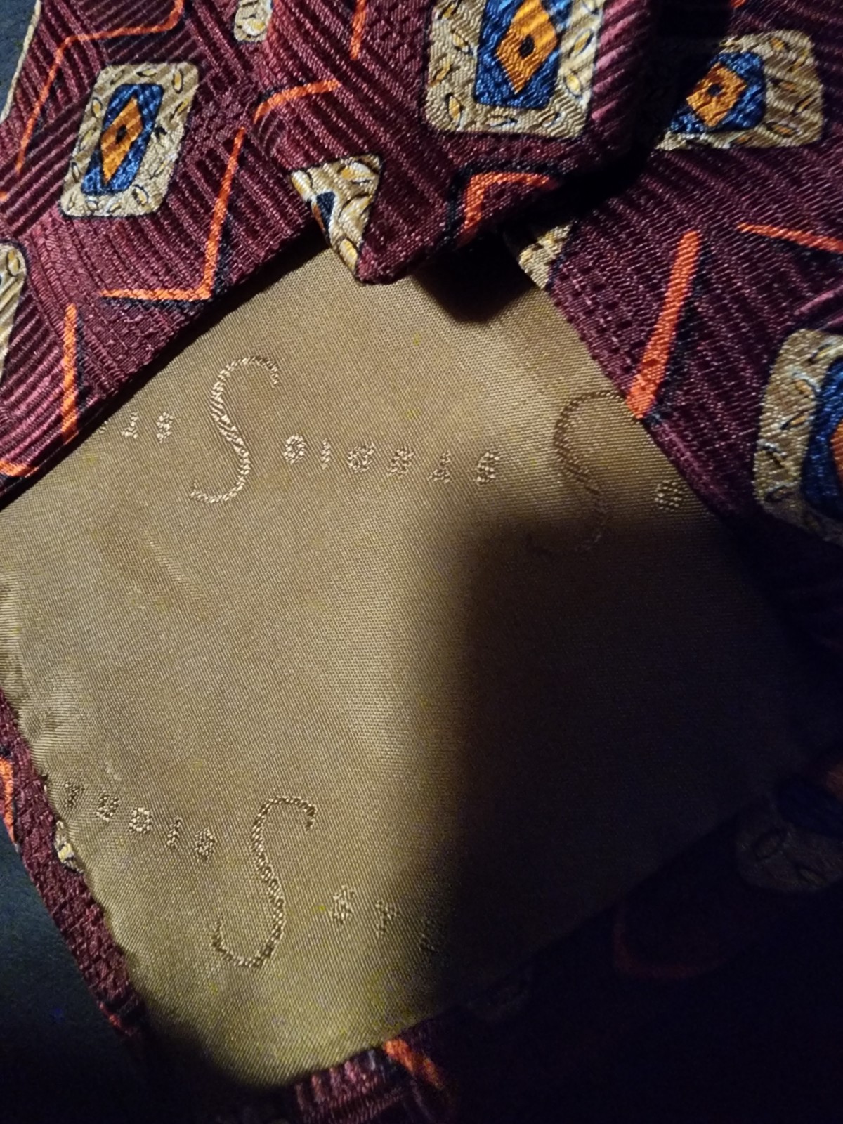 Robert Talbott Studio Beautiful Maroon Beige Hand… - image 5