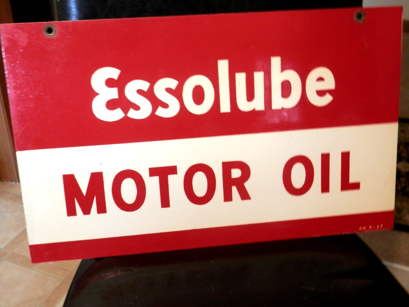 Vintage 1947  Essolube Motor Oil Sign - Gas Service Station  Metal Sign ~V.N.