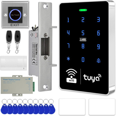 Wifi TUYA Security Access Control System Kit with Waterproof RFID Keypad Door Lo