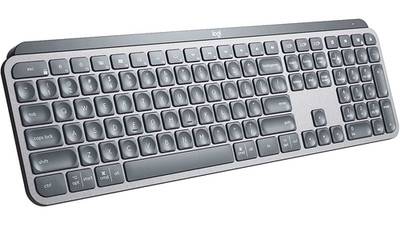 Logitech MX Keys Advanced Full-Size Wireless Bluetooth Scissor Keyboard - Gray