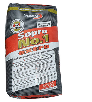 Sopro No.1 400 e Flexkleber Fliesenkleber Natursteinkleber C2TE S1 grau 22,5 kg
