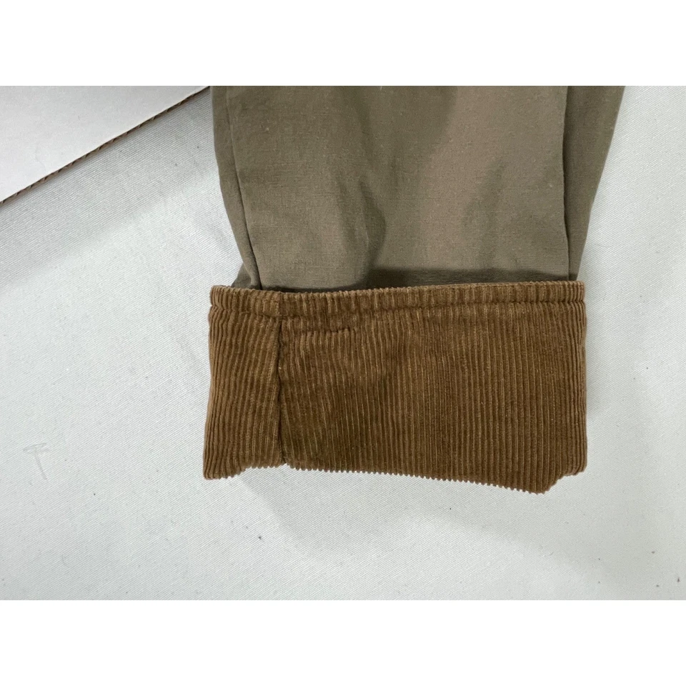 J. Chaqueta Abrigo de Granero Crew Para Hombres Cuello de Pana Tostado Forrado a Cuadros Clásico Preppy Foto 4 de 4