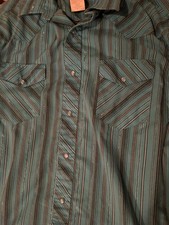 mens wrangler western style long sleeve shirt