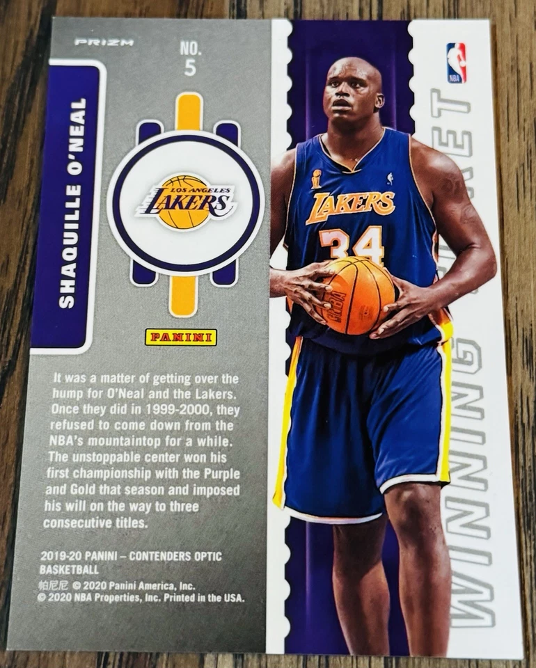 2019-20 OPTIC CONTENDERS WINNING TICKET SILVER PRIZM #5 SHAQUILLE O'NEAL LAKERS - Image 2 of 2