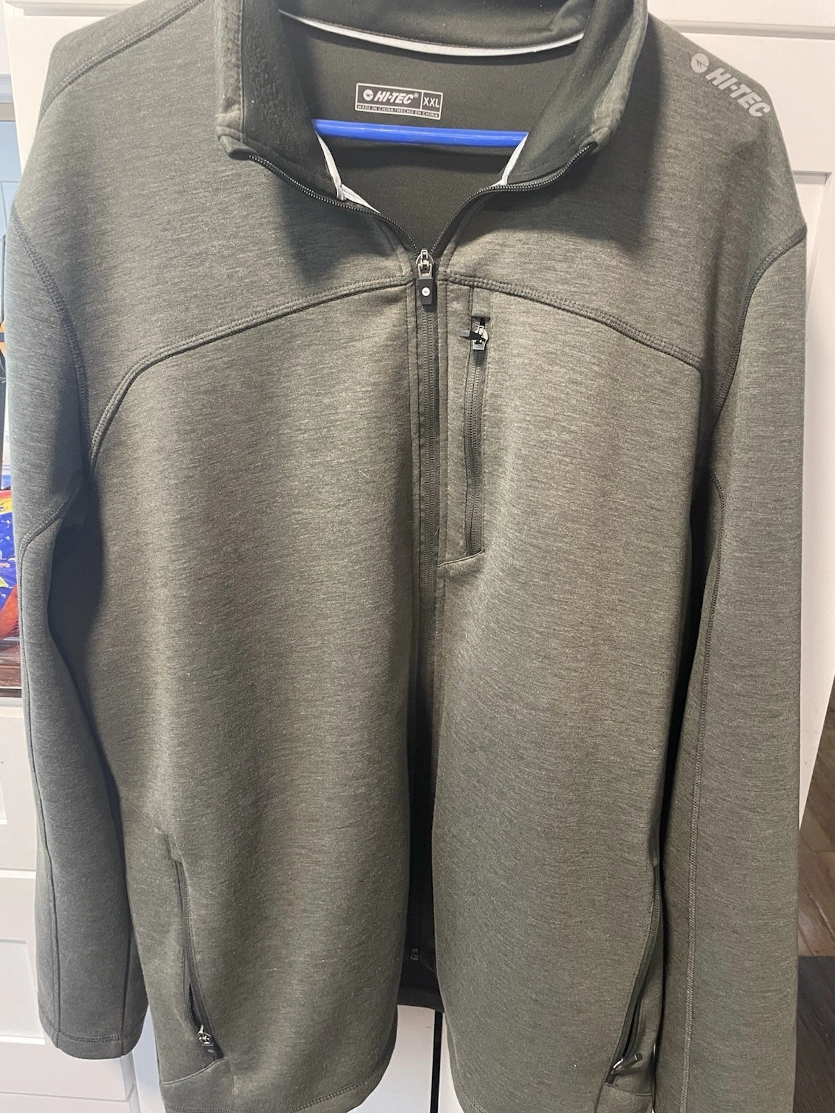 Hi Tec Jacket Men's XXL Green Full Zip Lightweight Water Resistant