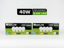 MaxLite 5.5W LED 40W Replacement LED A19 Light Bulb 450lm Dimmable - 8 Pack