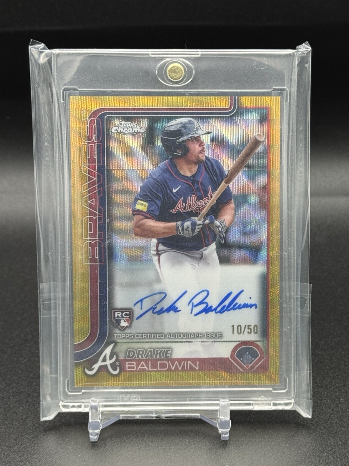 2025 Topps Chrome - #RA-DBA Drake Baldwin Gold Wave Refractor Rookie Auto /50