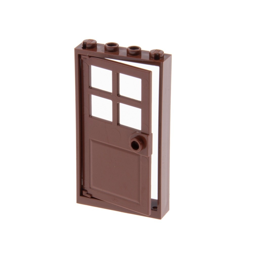 1x Lego Door Frame 1x4x6 Red Brown Door Leaf Skylights Window 60623 60596