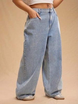 Women Plus Size Mid Rise Straight Jeans Daily Street Travel Party Wear