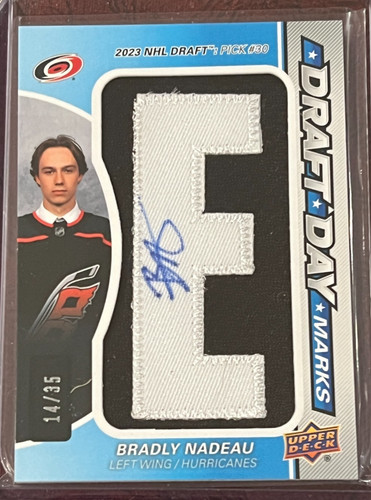 Bradly Nadeau #DDM-BN 2024 SP Game Used Draft Day Marks card