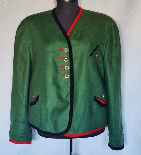 Steinbock, JACKET VINTAGE STEINBOCK OKTOBERFEST DIRNDL EMBROIDERY LINEN WOMENS US 12 EU 40