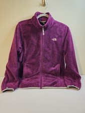 The North Face Girls Size XL Fleece Full Zip Jacket Purple Plum Pockets