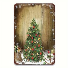 Vintage Christmas Tree Metal Wall Art Decoration Festive Greenery Ornaments