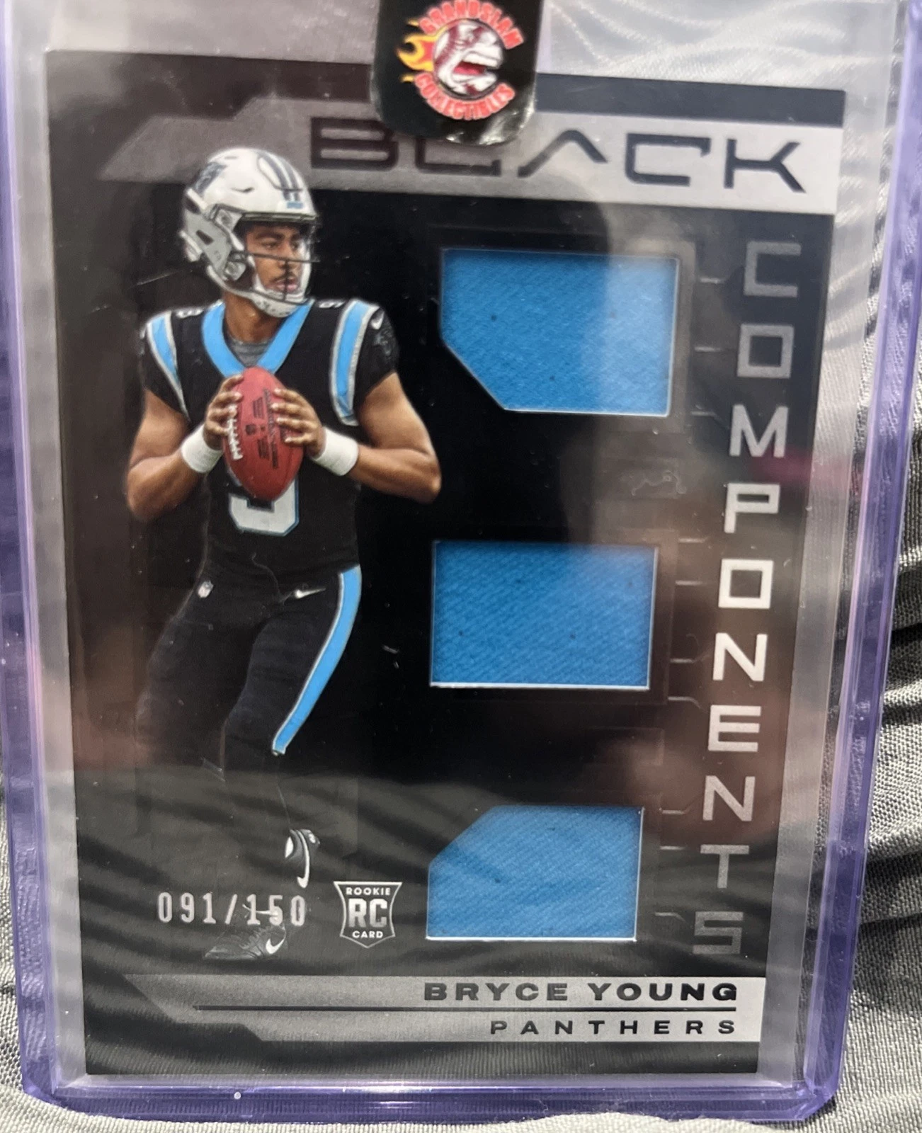Bryce Young Panini Black Components Relics #COM2 Royal