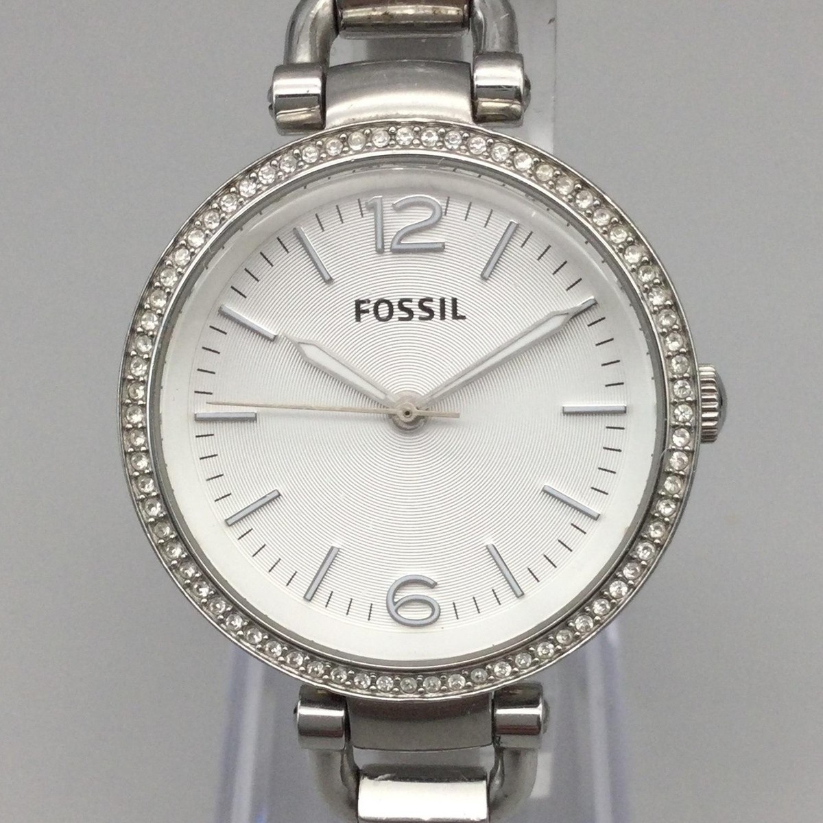 Fossil Georgia Womens Watch 32mm Crystal Bezel ES3225 Bangle New