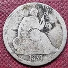 1837 No Stars Seated Liberty Dime 10c Circulated Details #101598