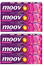 Moov Pain Relief Cream for Back Pain, Joint Pain, Knee Pain, Muscle Pain 50g x 6