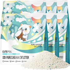 Cassava Clumping Cat Litter, 33Lb 6 Pack of 5.5Lb Bags 