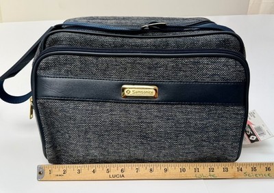 Samsonite Blue Tweed Travel Tote Shoulder Bag Carry On Overnight 14'' NEW