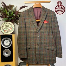HARRIS TWEED Mens (42R) Modern Wool Tweed Sport Coat Jacket Windowpane