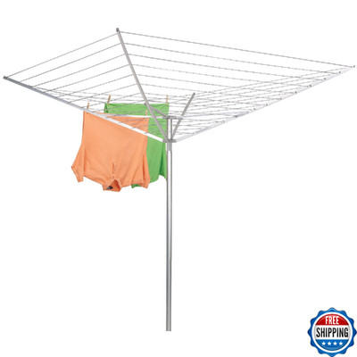 Household Essentials 17120-1 Rotary Outdoor Umbrella Drying Rack | Aluminum Arms