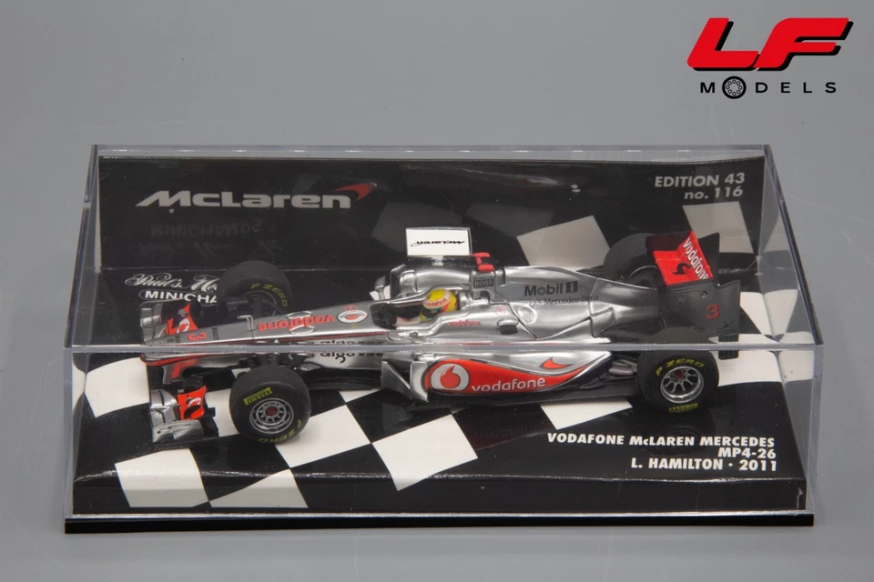 1:43 Vodafone McLaren Mercedes MP4-26 L. Hamilton 2011 - Minichamps - Immagine 3 di 3