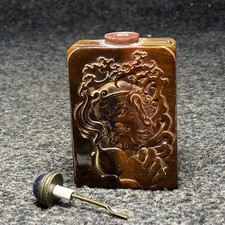 Carved Snuff Bottle Ornament 8.5cm 5cm 2cm Chinese Style Display Piece