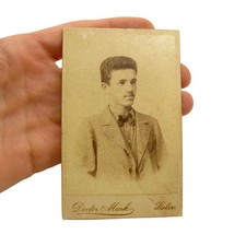 Antigua tarjeta de retrato médico Svishtov 1899 foto gabinete médico búlgaro