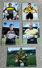 5 Uhlsport Goalkeeper HAND SIGNED Promo Cards, UK & Europe Mid 1990's
