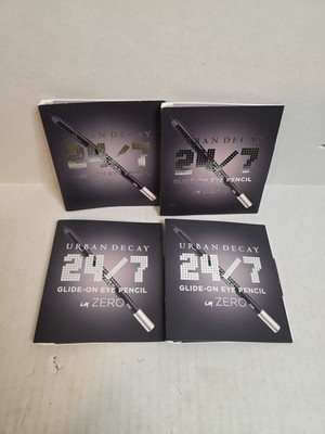4x URBAN DECAY 24/7 Glide-On Waterproof Eyeliner Pencil ZERO Black Travel 0.8 g
