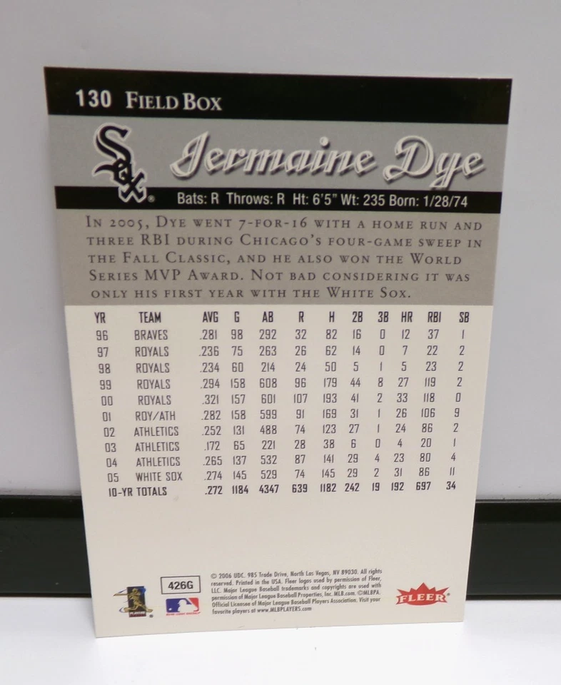 2006 Flair Showcase Jermaine Dye #130 - Image 2 of 2
