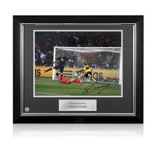 Andres Iniesta Signed Spain Football Photo: World Cup Winner. Deluxe Frame