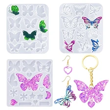 YODOYO Resin Earring Molds 3 Pcs Butterfly Jewelry Resin Molds Crystal Glue K...