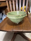Antique McCoy Green Glazed Yelloware Window Pane #9 Bowl Shield, 1920’s