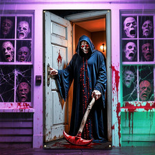 Halloween Decorations Ghost Scary Front Door Banner Cover Gift 35x78"