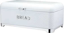 LOVELLO Kitchencraft LOVBBWHT Textured Bread Bin, 42 X 22 X 18 Cm, White