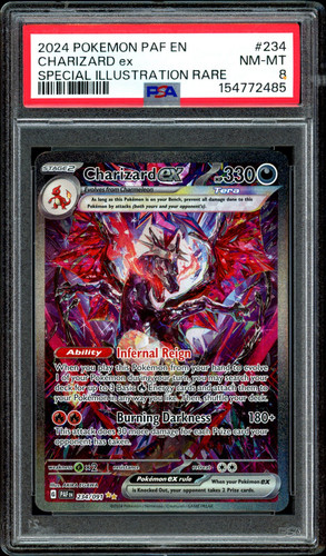 2024 POKEMON PAF EN-PALDEAN FATES SPECIAL ILLUSTRATION RARE CHARIZARD EX PSA 8