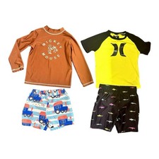 Boys 4T Swim Outfits Rash Guard and Board Sho...