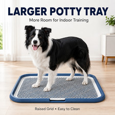 Indoor Dog Potty Tray with Removable Grate Leak Proof Toilet Pad Holder for Pupp
