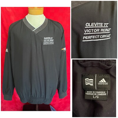 Vintage NASCAR Performance Clevite 77 Victor Reinz Adidas Golf Jacket Large XL