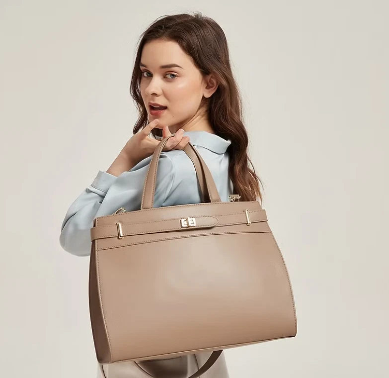 Monique Damen Aktentasche Schultertasche Umhängetasche Tasche Tender Taupe eleg. - Bild 2 von 4