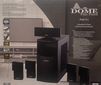  Dome Surround  Sound System Flax Focul Pack 5.1 Complete 6 Piece...Brand New