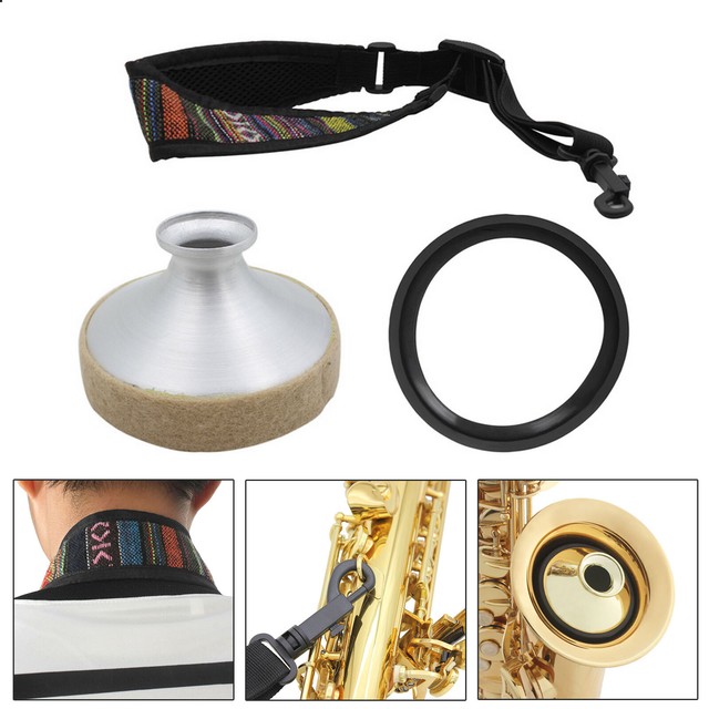 Neck Strap+Mute+Silencer Ring Alto Saxophone Accessories Kit for