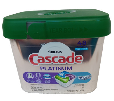 Cascade Platinum Actionpacs Fresh Scent Pods Dishwasher Detergent 48 Pack