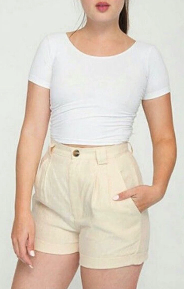 American Apparel 100% Linen Shorts Vintage XS Indie Sleaze High Rise 24 Waist
Opens in a new window