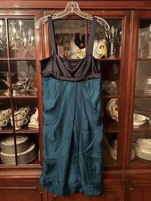 Vera Wang Tank Dress Teal And Black Cocktail Style Sz 10